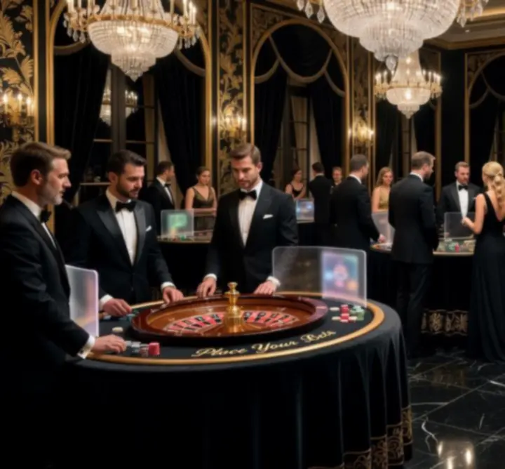 Monte Carlo elegáns kaszinó dekoráció arany-fekete színvilággal