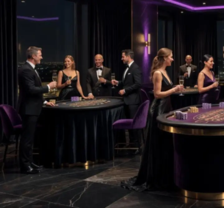 Prémium privát kaszinó party elegáns dekorral és játékasztalokkal